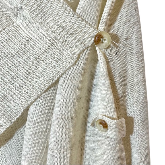 Anthropologie Sparrow Pemaquid Beige Knit Long Sleeve Drape Wrap Cardigan Small - Picture 10 of 13